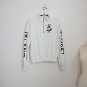 Brandy Melville monkey island 1/2 zip sweater sz M